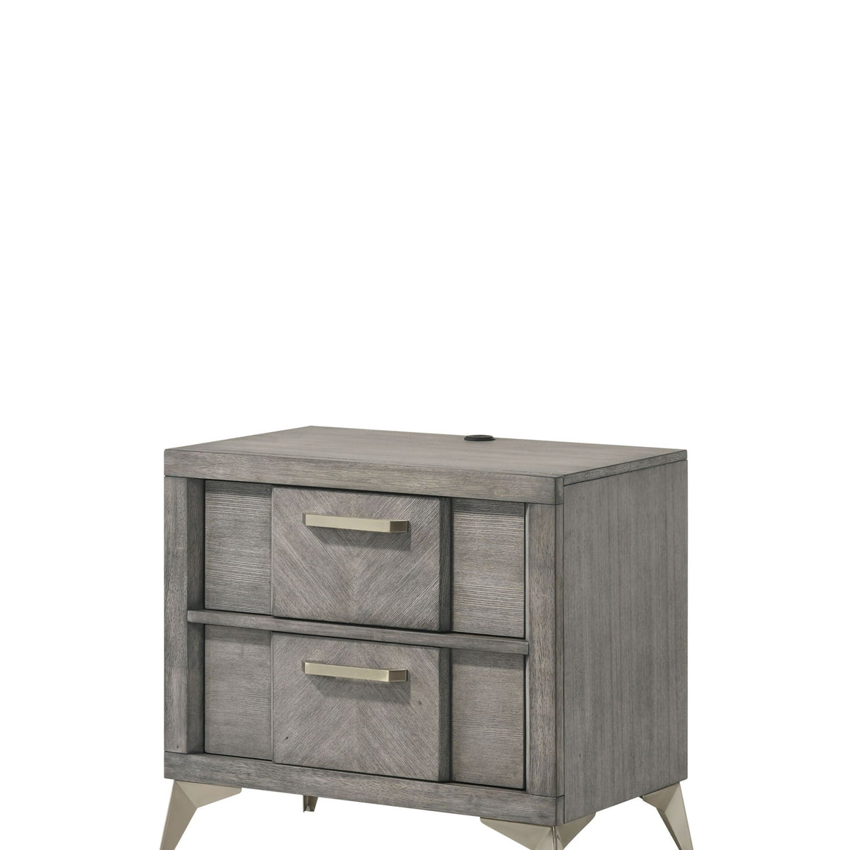 2 Drawer Night Bookmatched Veneers - Gray
