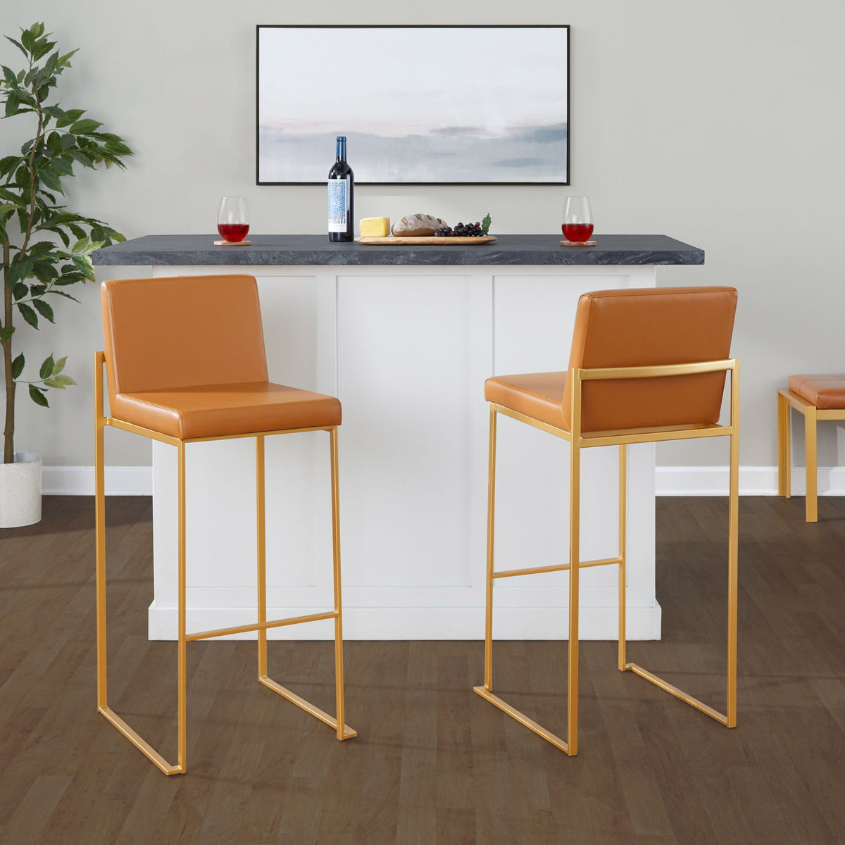 Fuji - Contemporary Design High Back Barstool