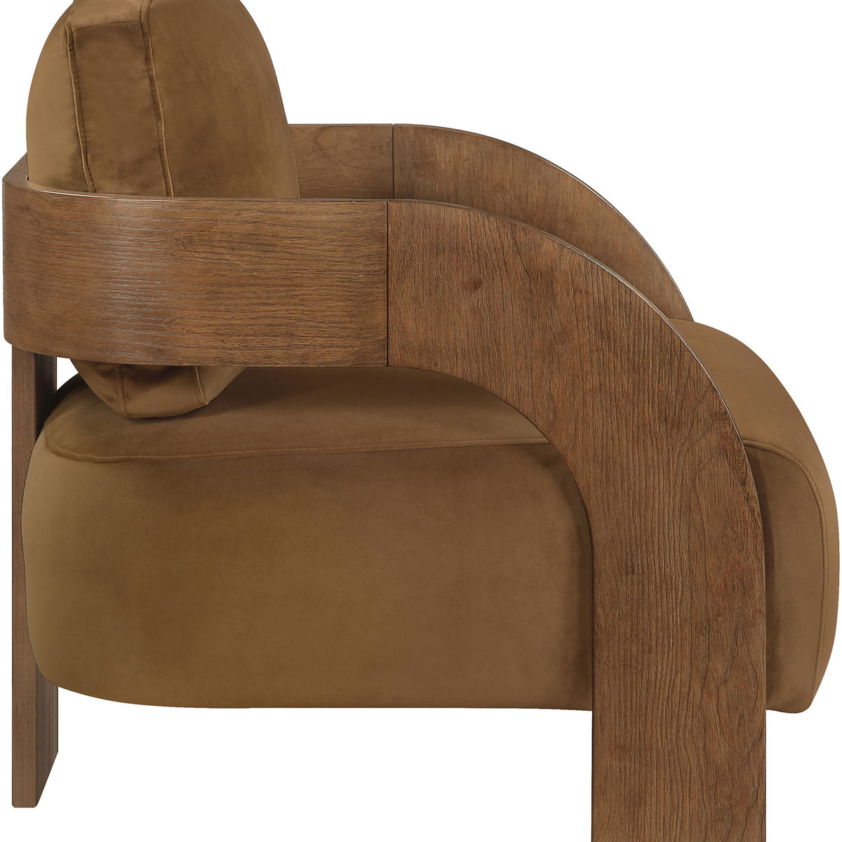 Cedra - Velvet Performance Fabric Upholstered Accent Chair - Brown Frame