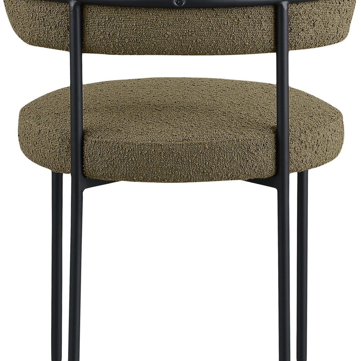 Beacon - Boucle Fabric Dining Chair With Black Legs (Set of 2) - Olive Green