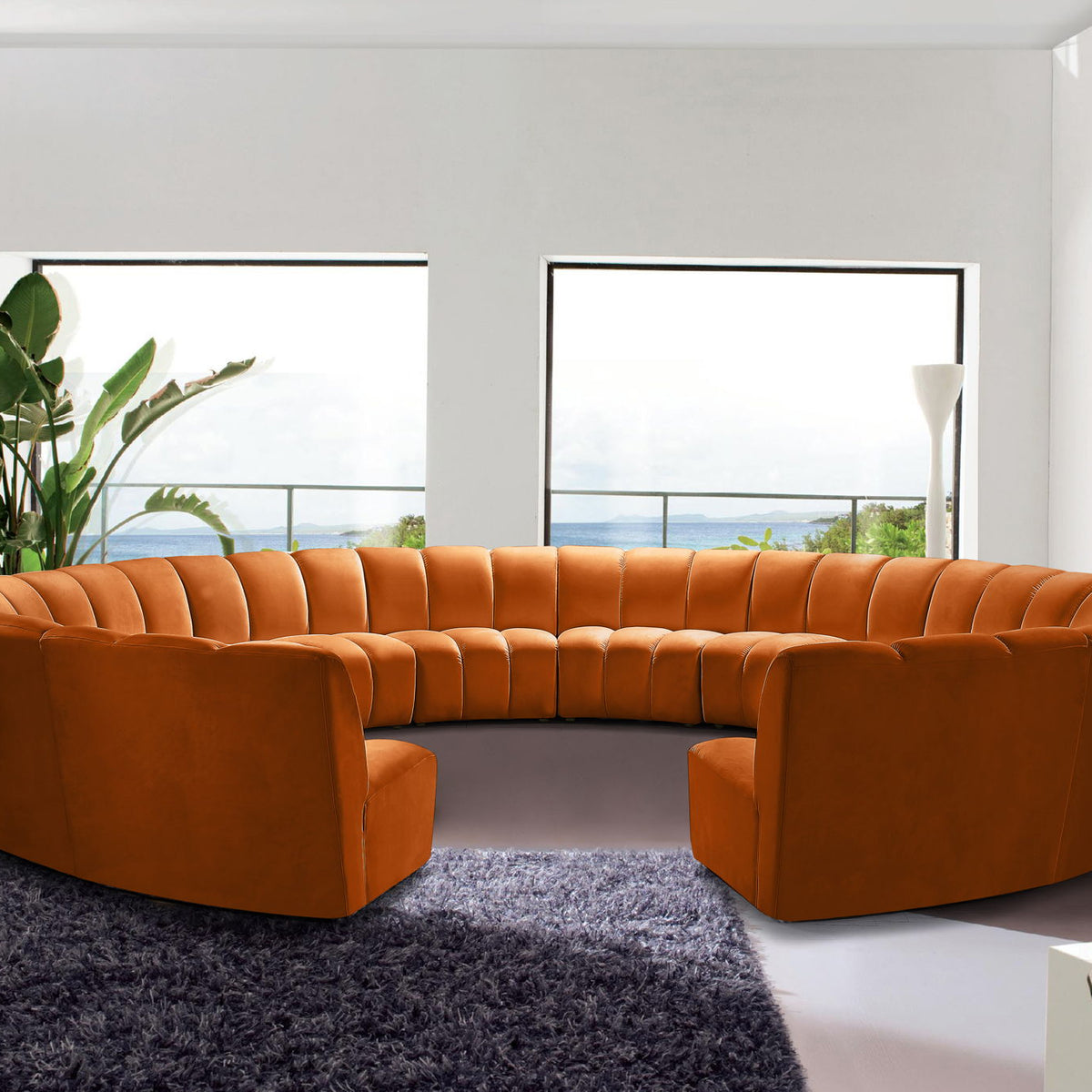 Infinity - 12 Piece Velvet Modular Sectional