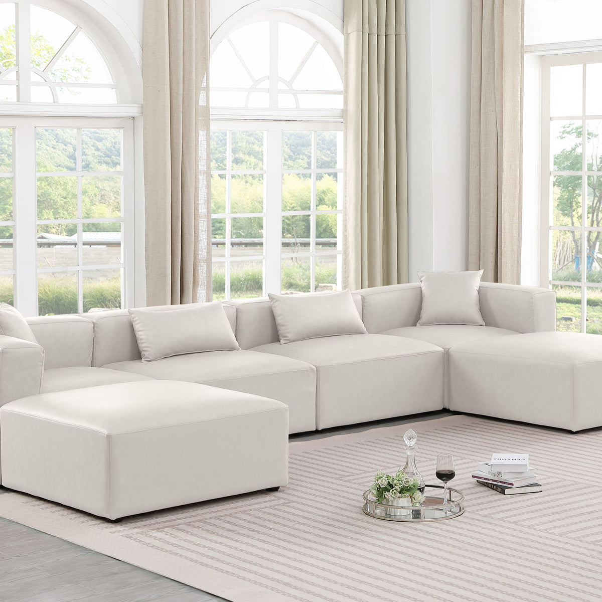Cube - 6 Piece Modular Double Chaise Sectional