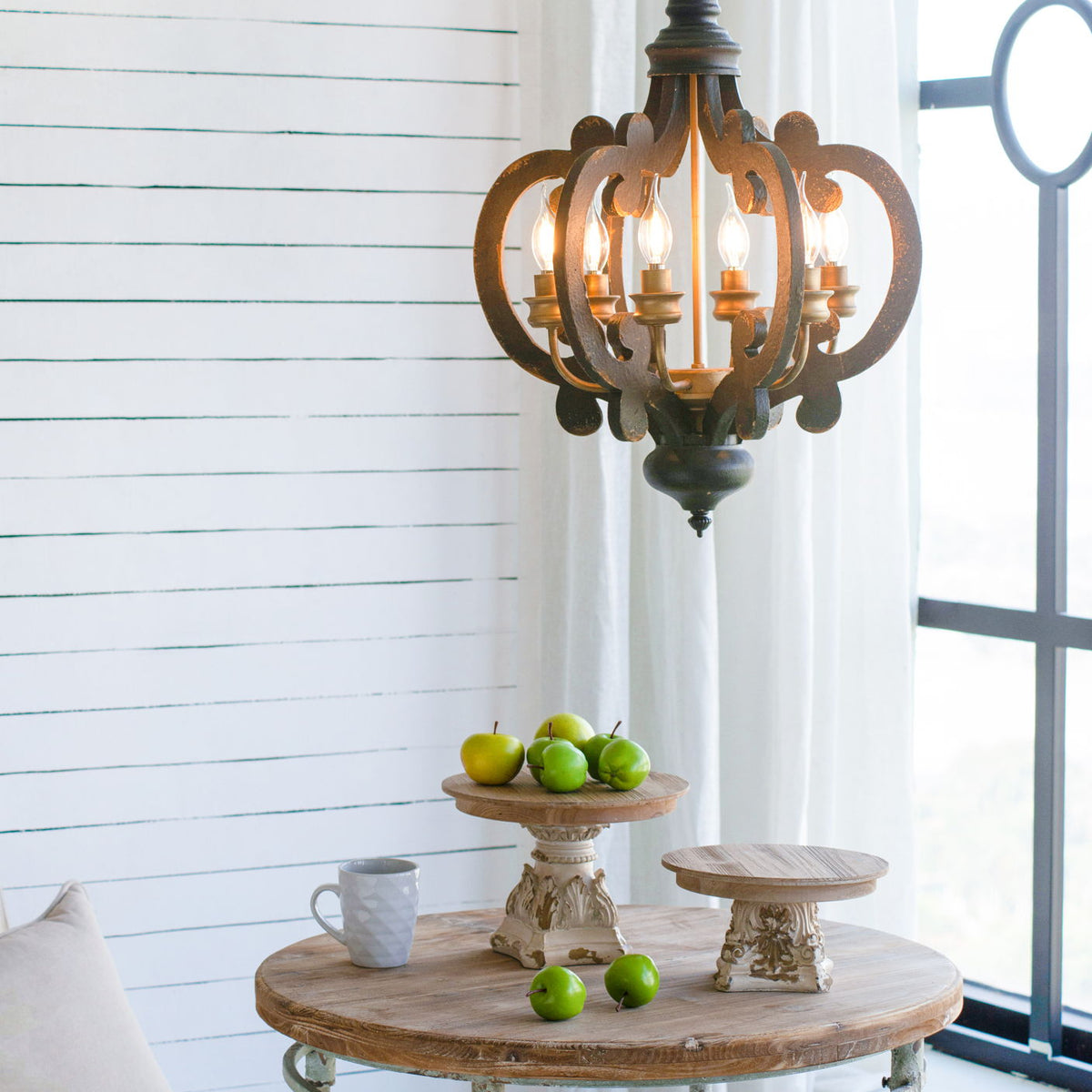 Cake Stand, Cake Plate With Magnesium Base - Cream / Brown