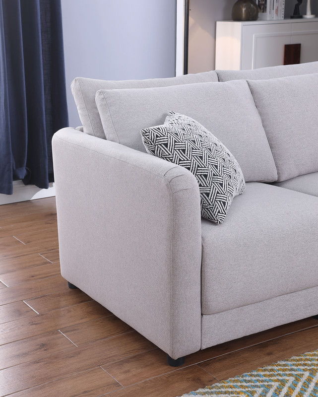 Penelope - Fabric Reversible Modular Sectional Sofa With Ottoman And Pillows