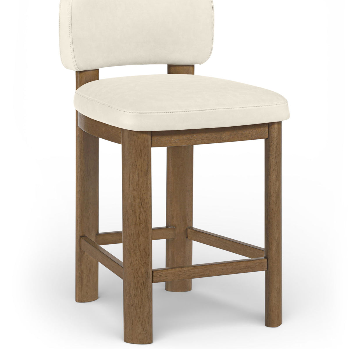 Paloma - Faux Leather Upholstered Counter Stool (Set of 2) - Brown Frame