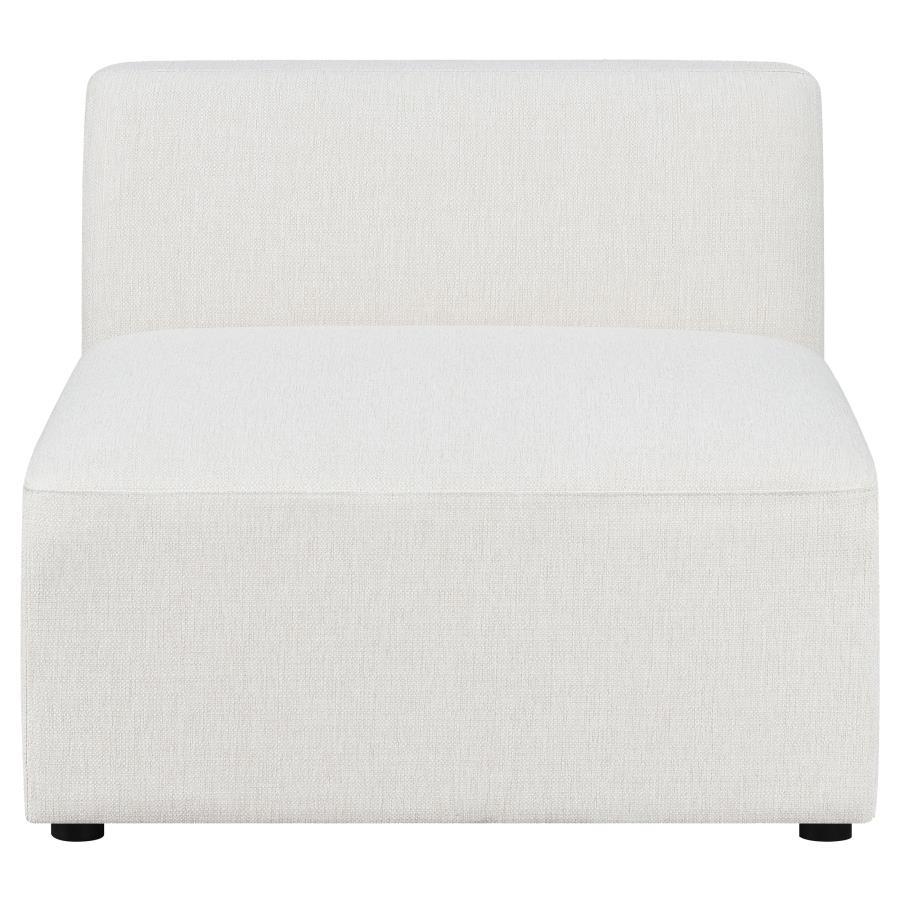 Freddie - Upholstered Tight Back Armless Chair - Pearl