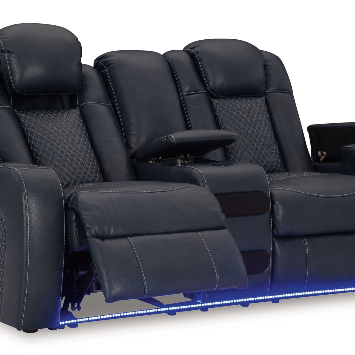 Fyne-dyme - Power Reclining Loveseat With Console/Adj Hdrst