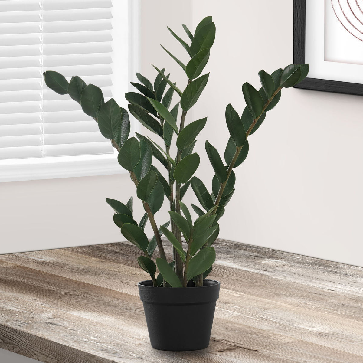 29" Tall, Artificial Plant, Zz Tree, Indoor, Faux, Fake, Floor, Greenery, Potted, Real Touch, Decorative - Green / Black