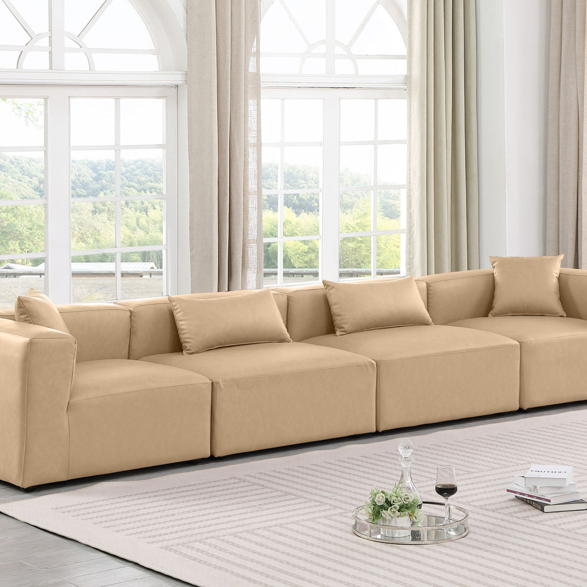 Cube - Modular 4 Piece Sofa - Tan