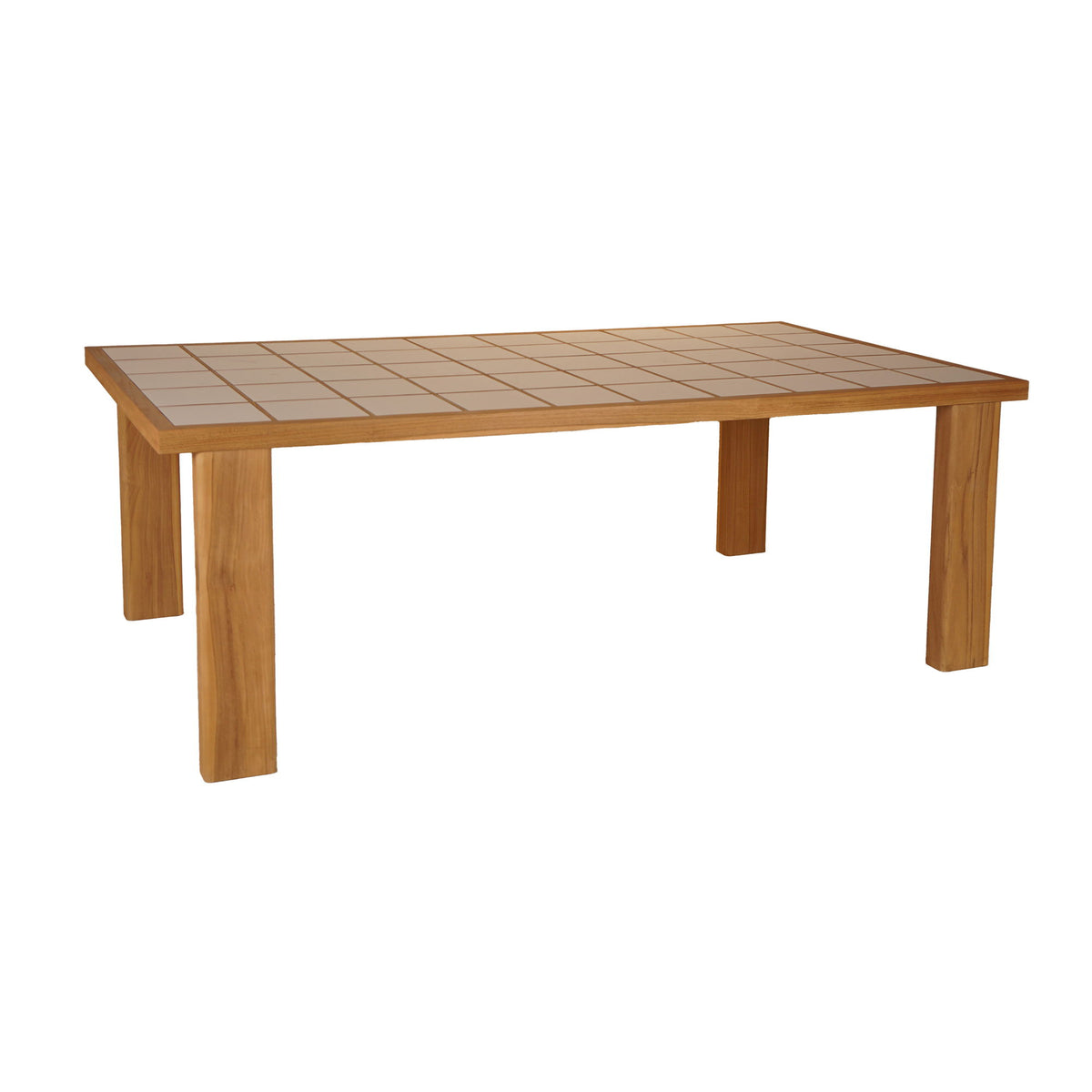 Marina - Outdoor Ceramic Dining Table - Light Brown