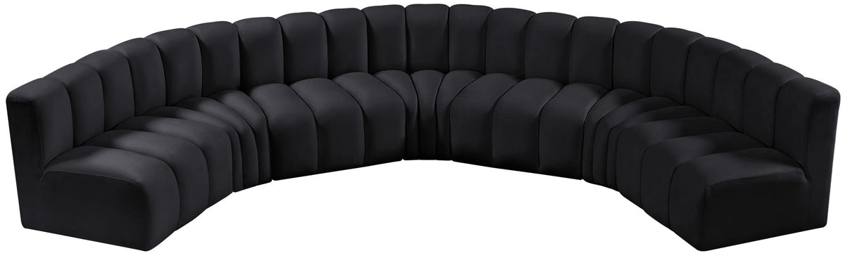 Arc - Velvet 7 Piece U-Shaped Modular Sofa