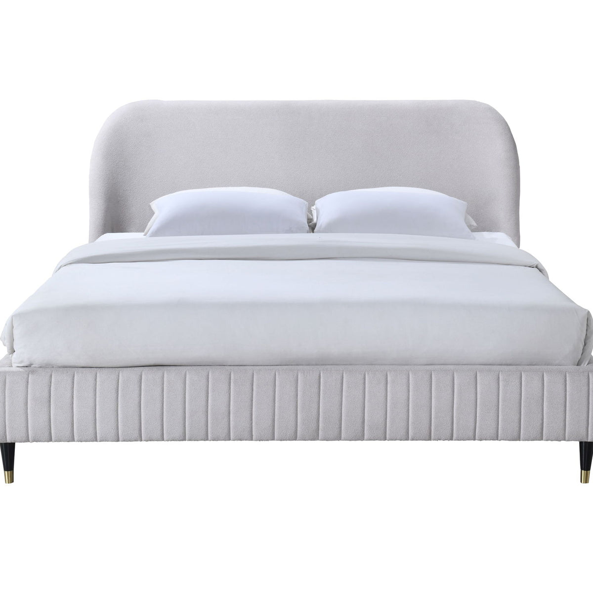 Queen Upholstered Bed - Beige