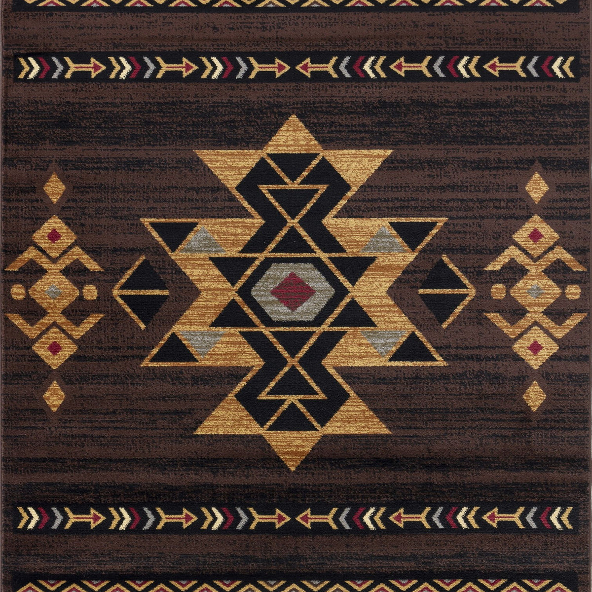 Tribes - 5'3" X 7'3" Southwest Area Rug - Brown