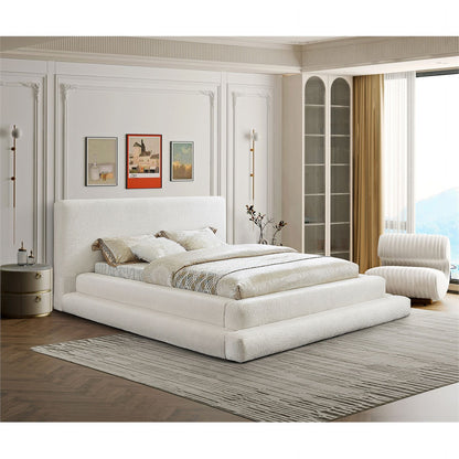 Meridian Furniture Dane Cream Teddy Fabric Bed