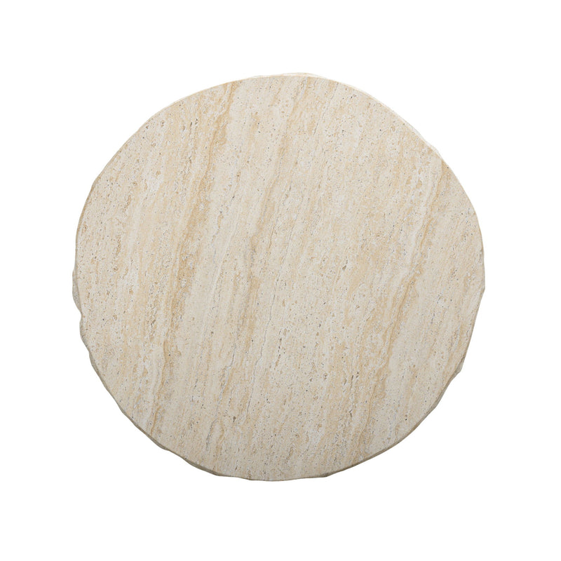 Roxanne - Faux Slab Indoor / Outdoor Side Table - Travertine