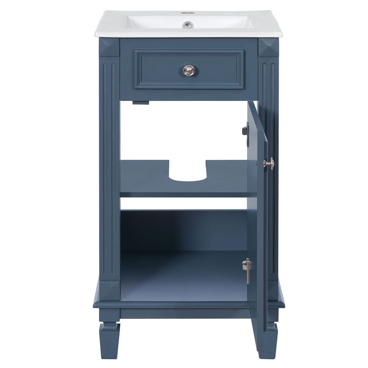 Bathroom Vanity With Sink, Soft-Closing Door, Adjustable Shelf