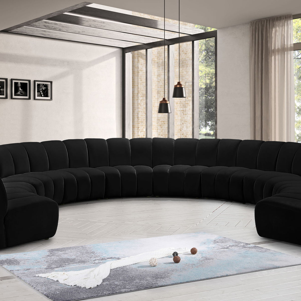 Infinity - 10 Piece Velvet Modular Sectional