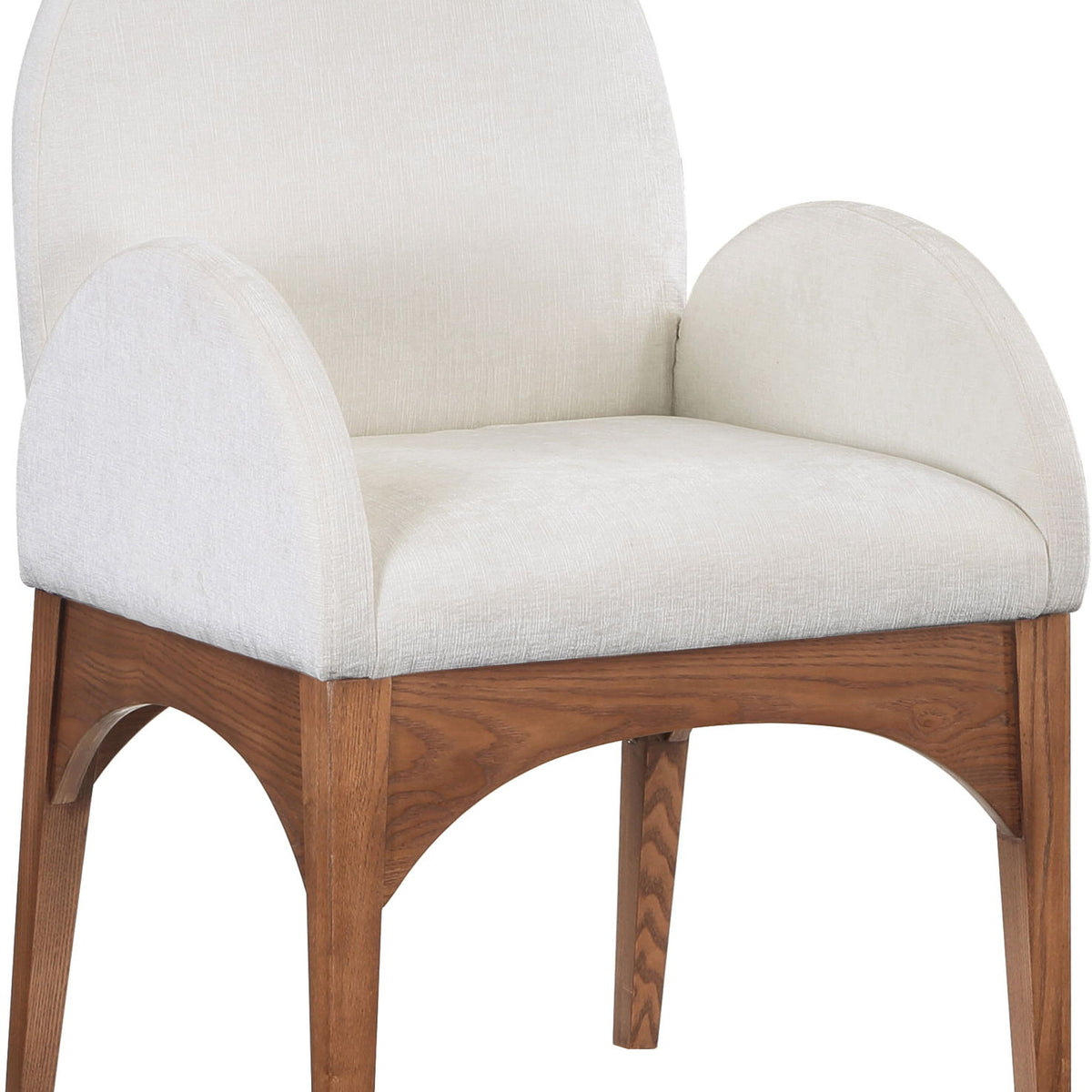 Waldorf - Chenille Dining Arm Chair With Brown Legs