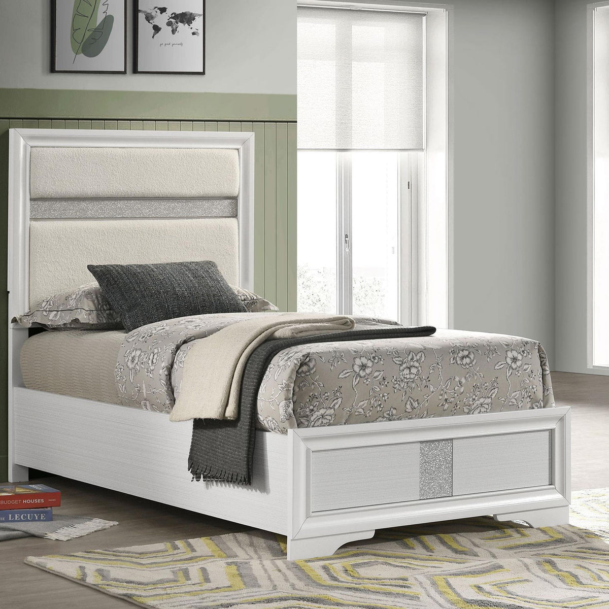 Miranda 54-inch Upholstered Twin Panel Bed White