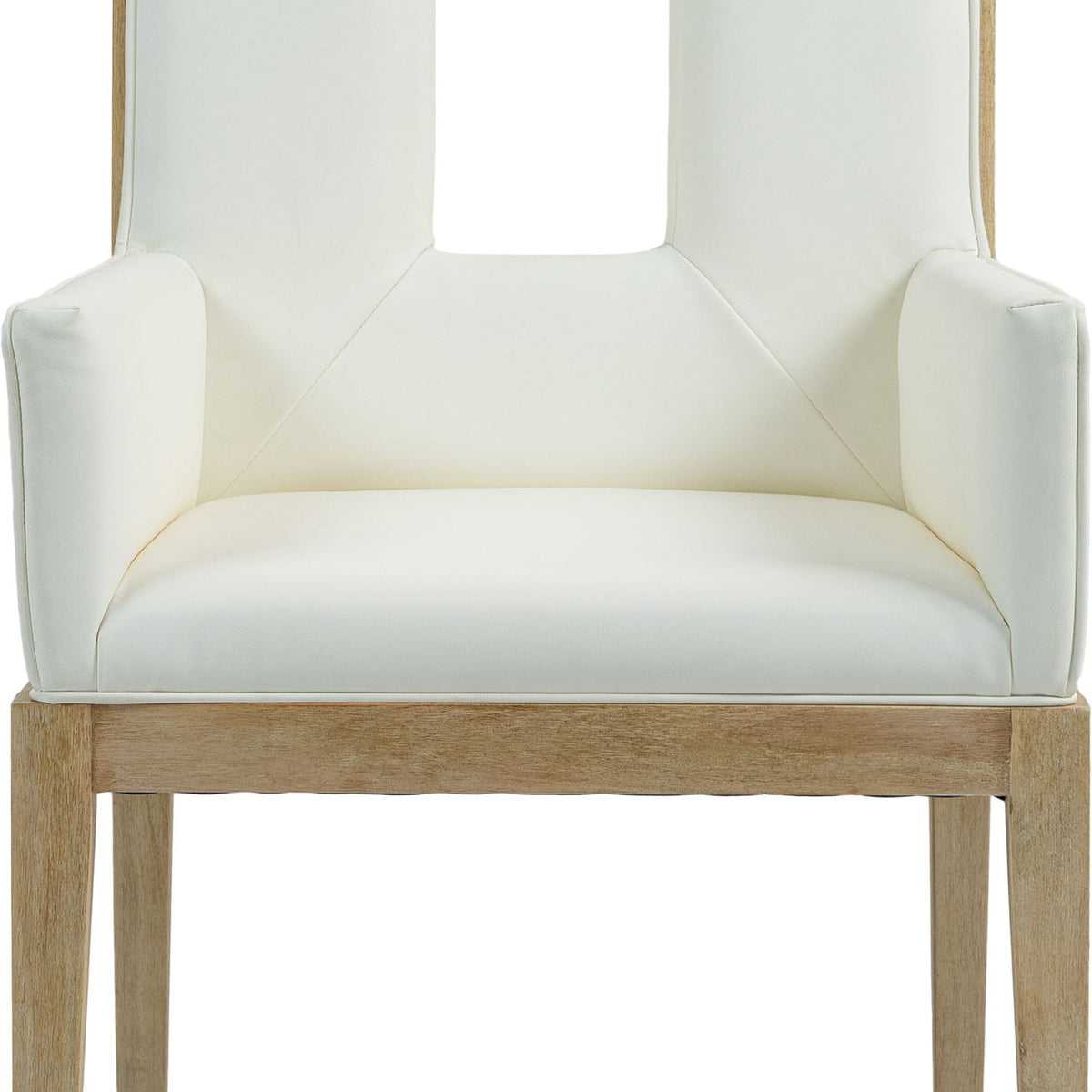 Gwendolyn - Faux Leather Dining Arm Chair With Natural Frame
