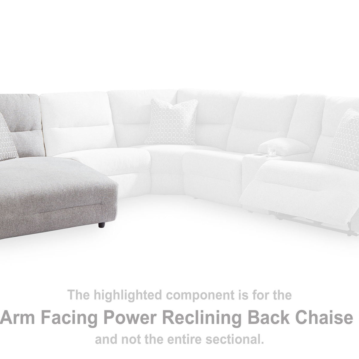 Acklen Place - Laf Power Reclining Back Chaise - Pewter