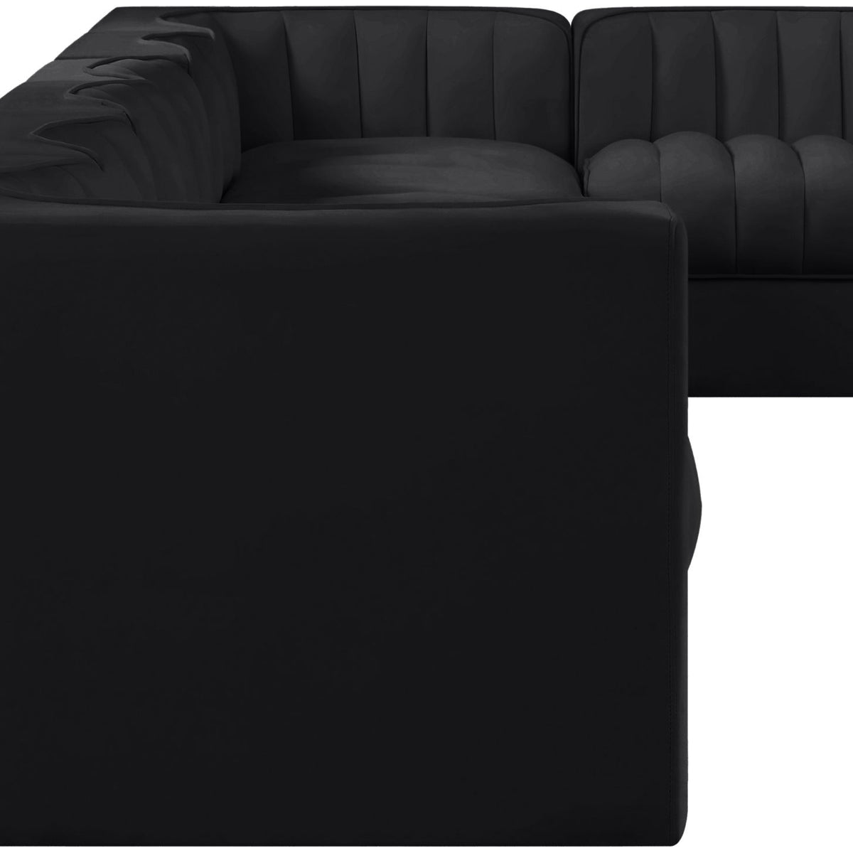 Rummi - Velvet Performance Fabric Upholstered 7 Piece Modular Sectional, L-Shaped (Right)