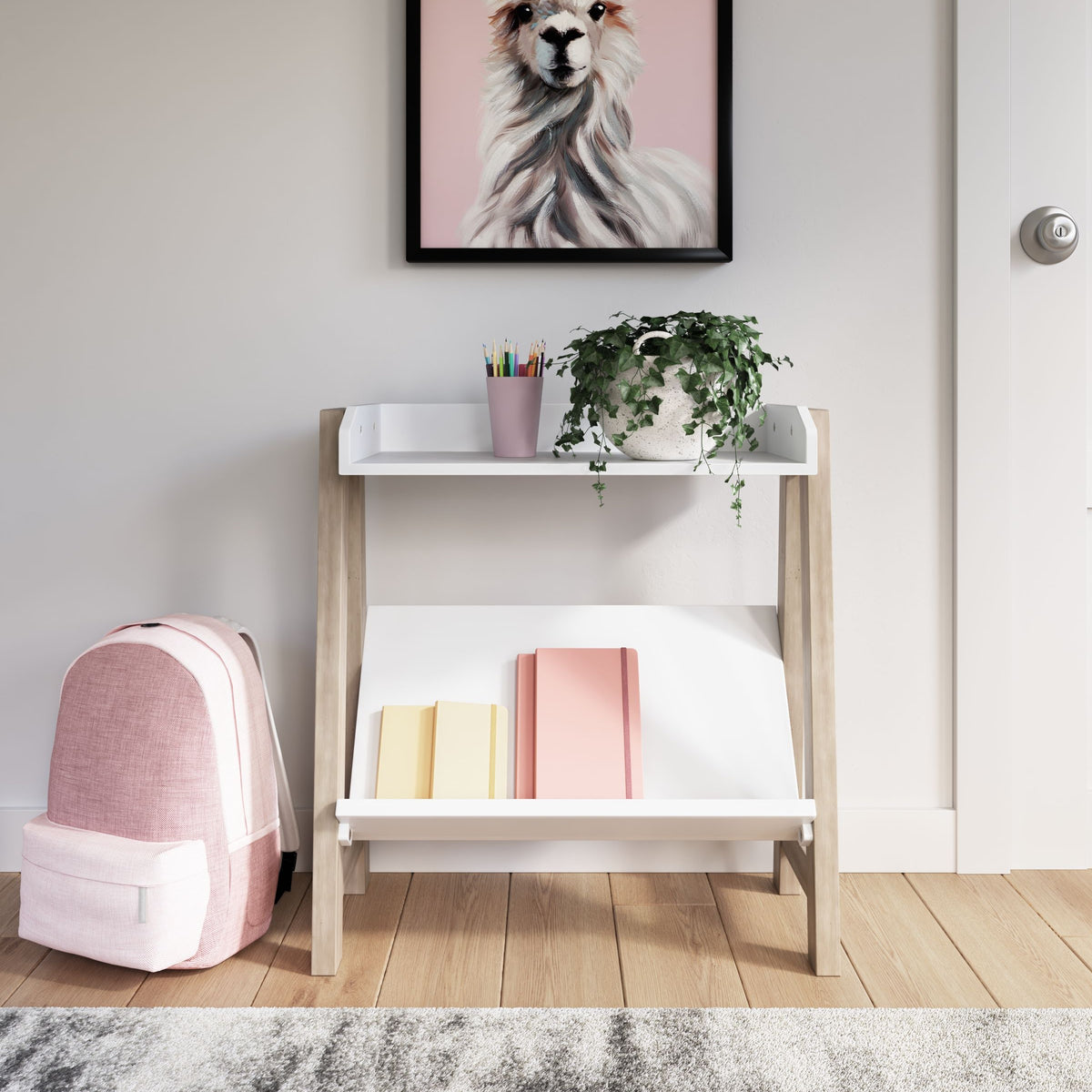 Blariden - White / Tan - Small Bookcase