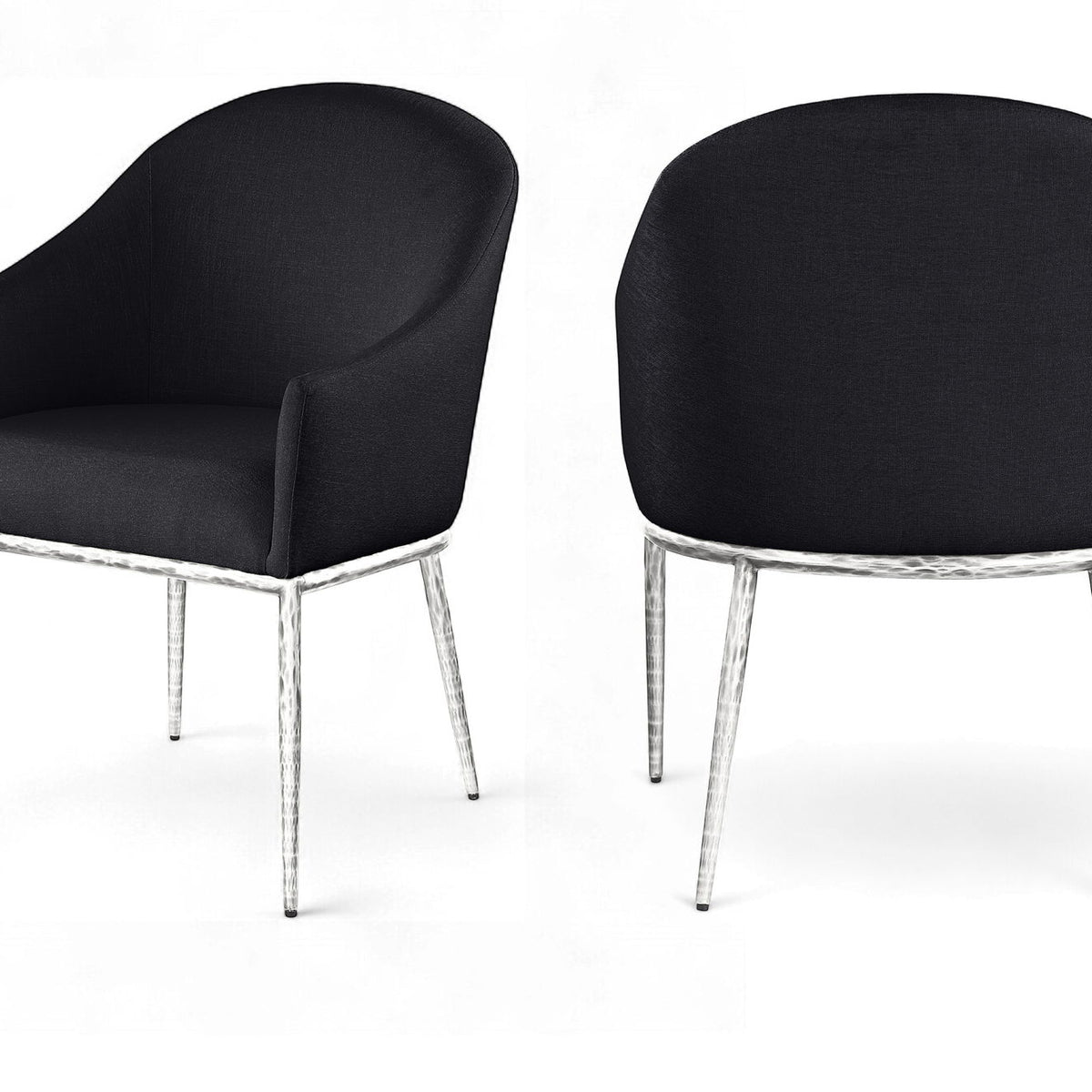 Ferro - Upholstered Dining Arm Chair With Brushed Silver Legs