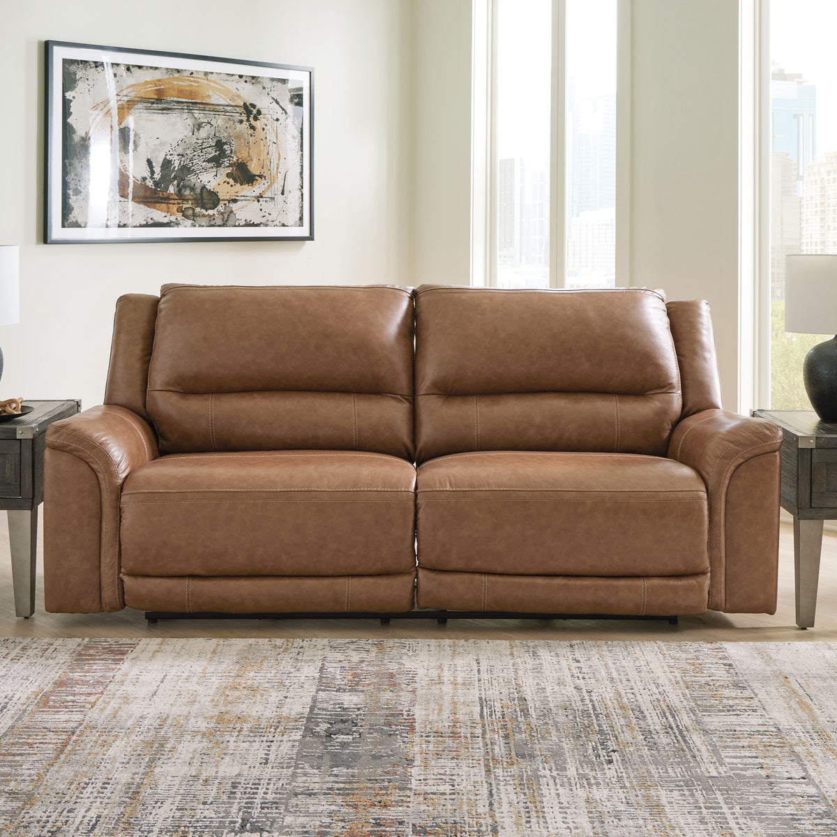 Trasimeno - Caramel - 2 Seat Pwr Rec Sofa Adj Headrest
