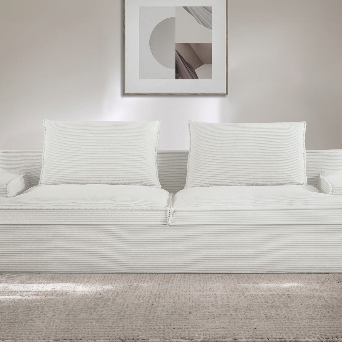 Nimbus - Oversized Full Foam 4 Seater Couch For Living Room Upholstered In Soft Corduroy, Wide Armrests