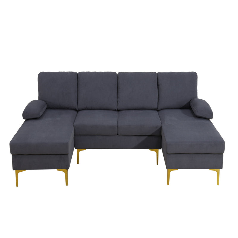 U - Shaped Sectional Sofa With Double Chaise