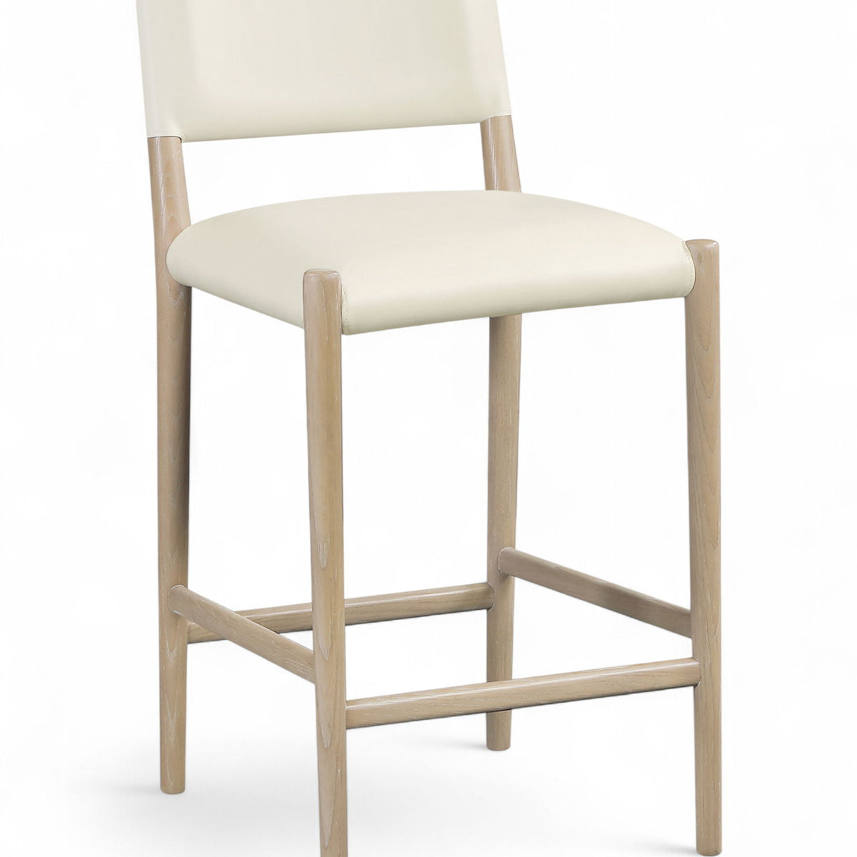 Andie - Vegan Leather Upholstered Counter Stool - Natural Base