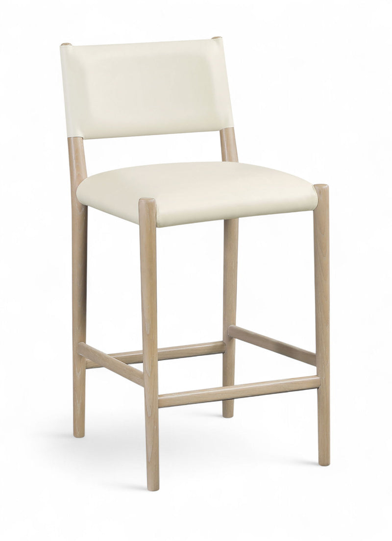 Andie - Vegan Leather Upholstered Counter Stool - Natural Base