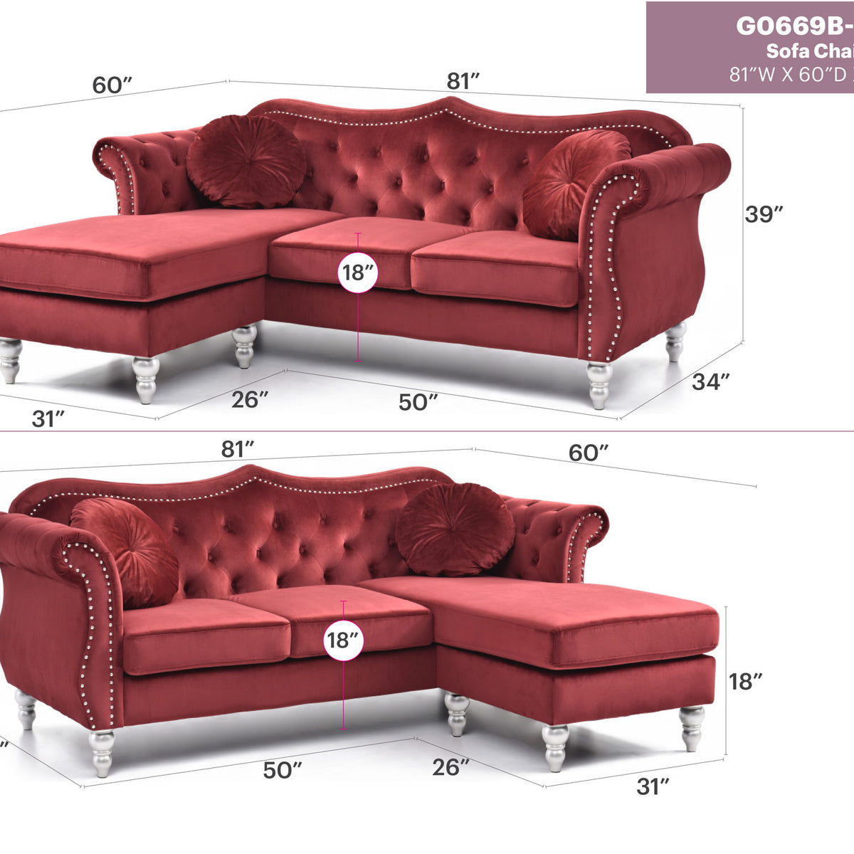 Hollywood - Sofa Chaise