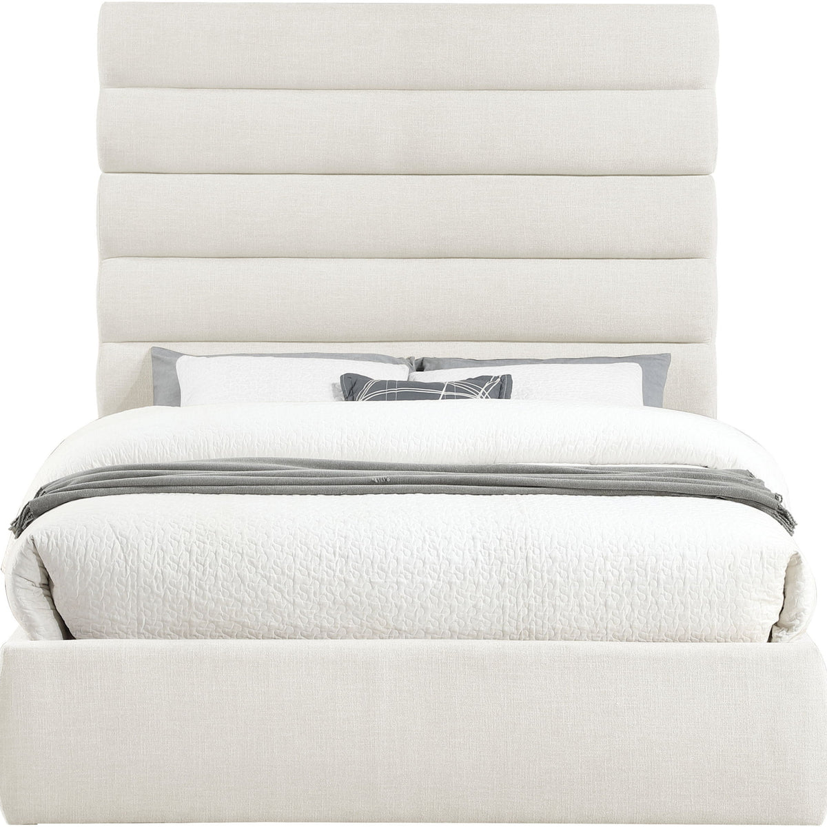 Adam - Linen Fabric Bed With 70.5" Headboard
