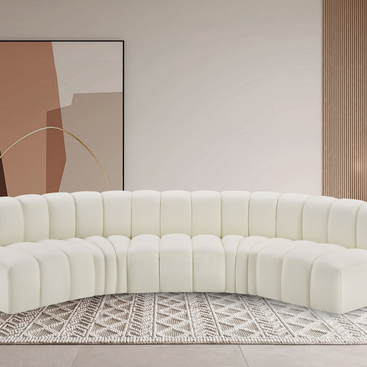 Arc - Faux Leather 5 Piece U-Shaped Modular Sofa