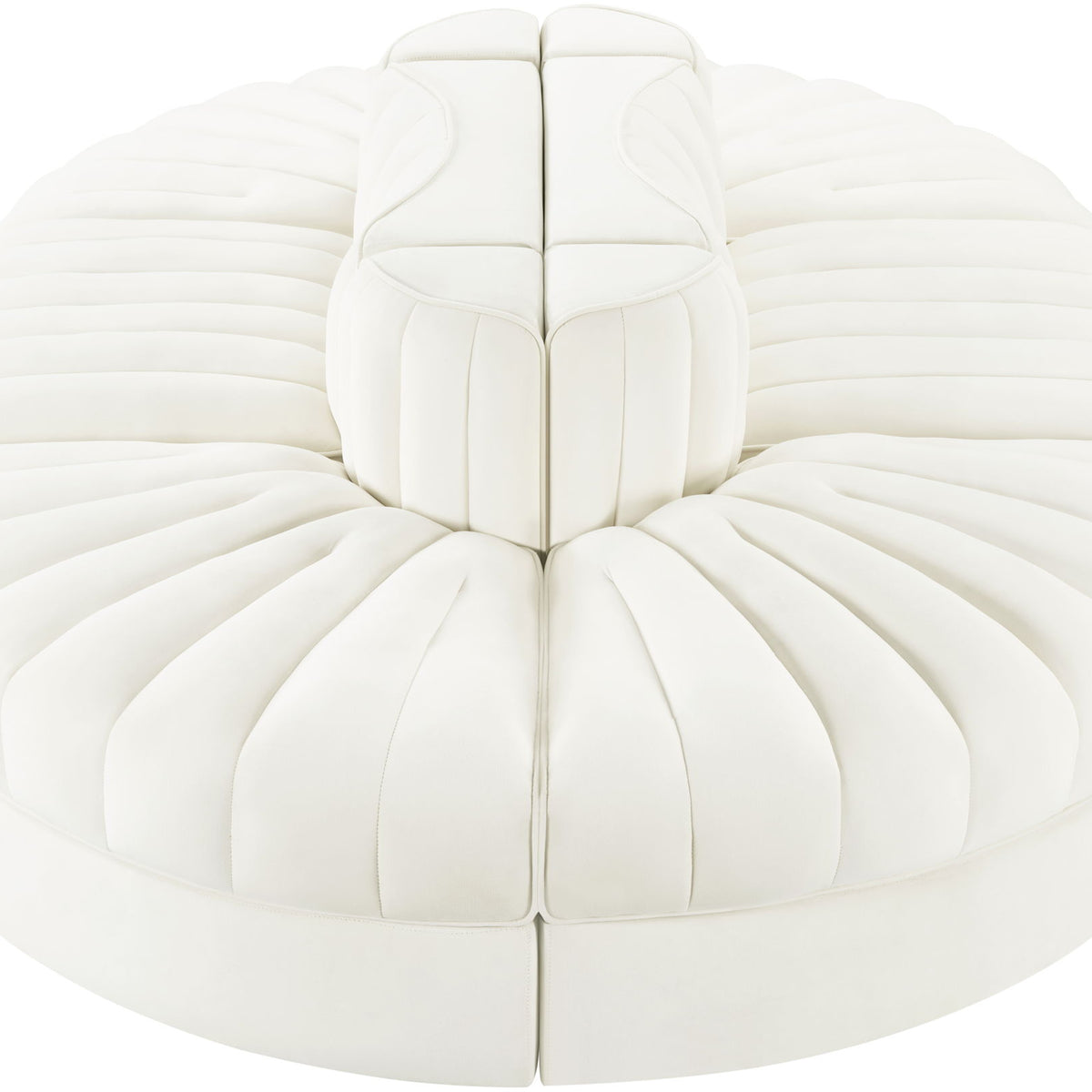Rummi - Oval Velvet Performance Fabric Upholstered 6 Piece Modular Sectional
