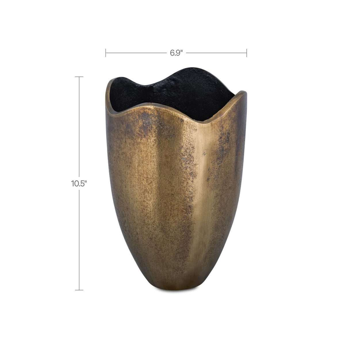 Athena - Cast Aluminum Vase - Antique Brass