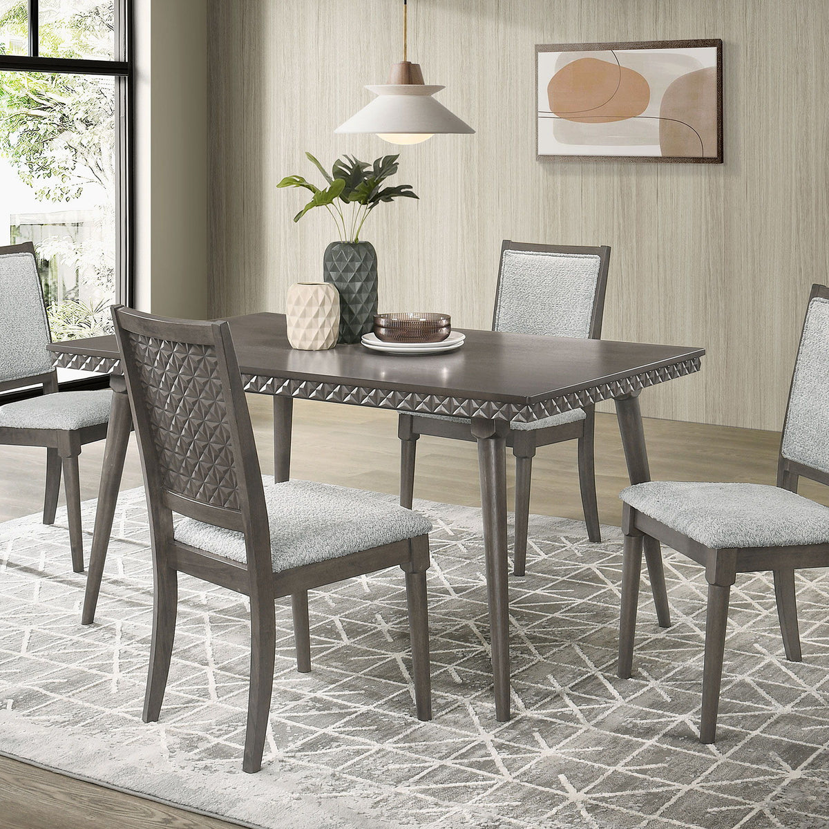 Onslow - 5 Piece Rectangular Dining Set - Dark Brown
