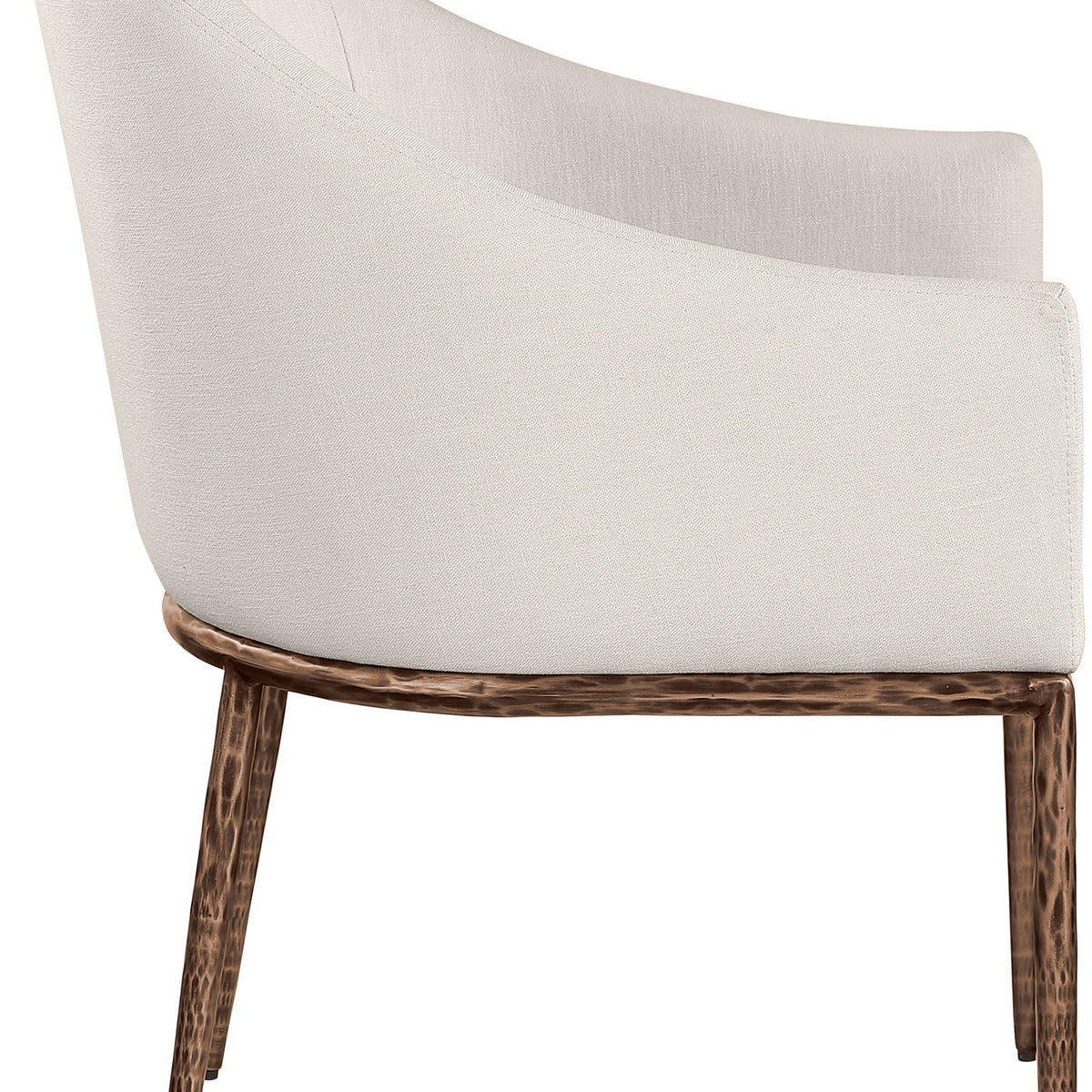 Ferro - Upholstered Dining Arm Chair With Brushed Bronze Legs