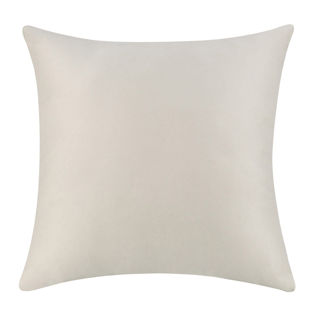 Ford pillow, solid light gray square throw with smooth fabric and knife-edge style