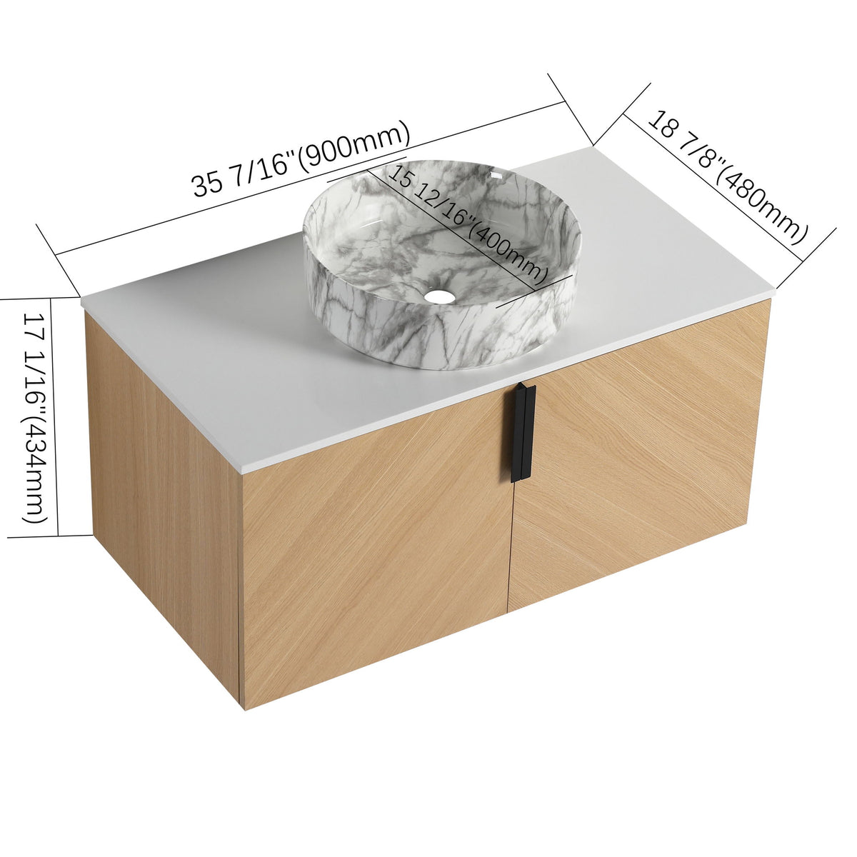 Wall Mounted Design Bathroom Vanity & Art Sink