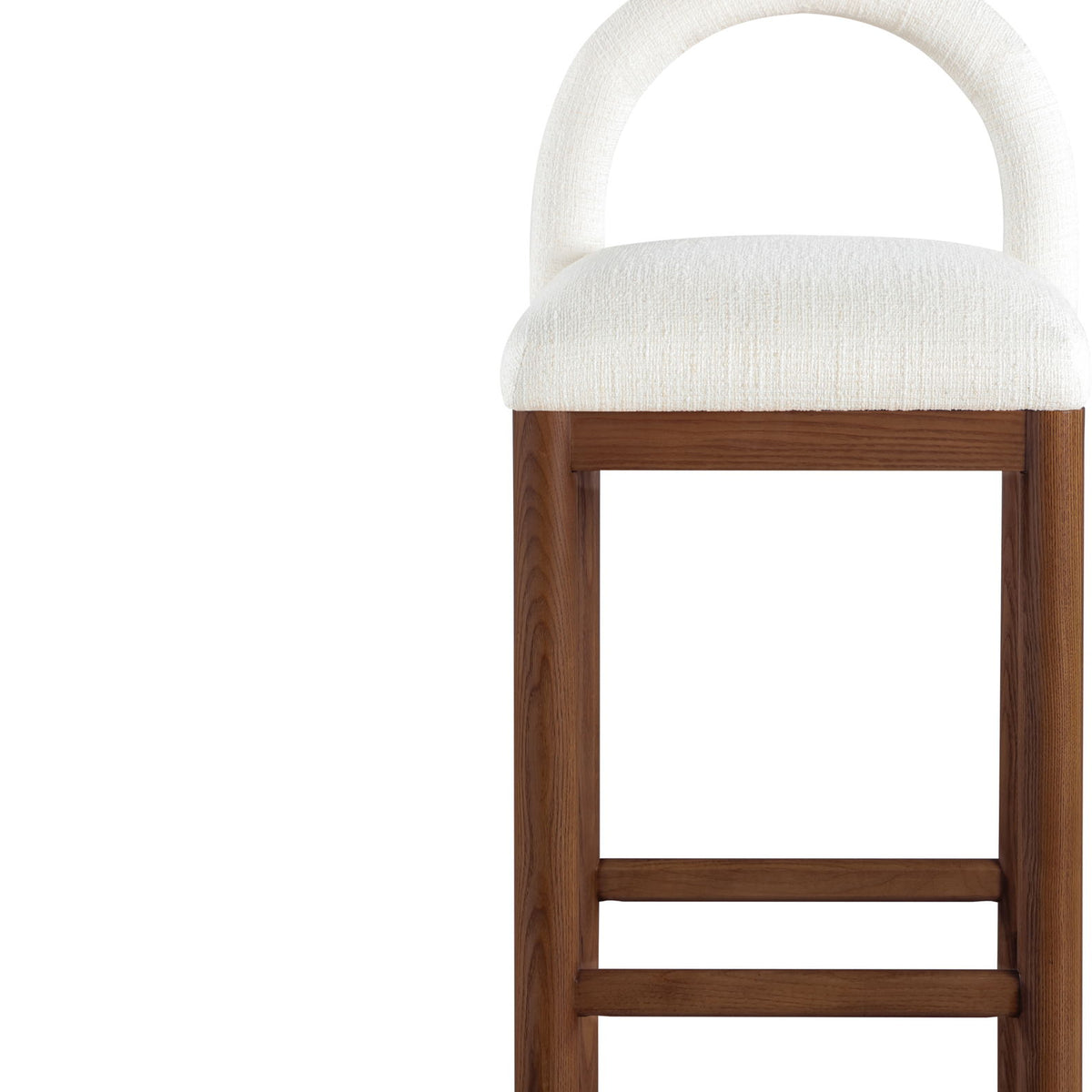 Conrad - Linen Counter Stool With Brown Legs