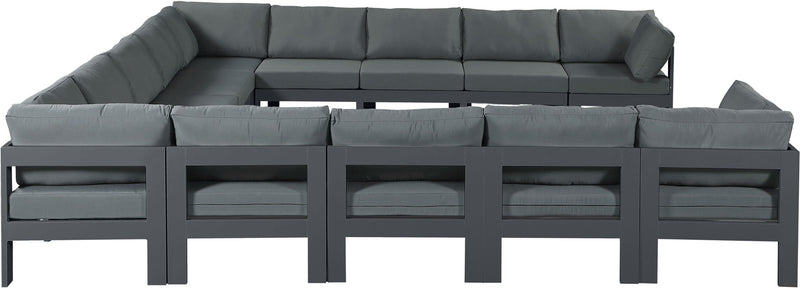 Nizuc - Outdoor Patio 13 Piece Modular Sectional With Gray Frame