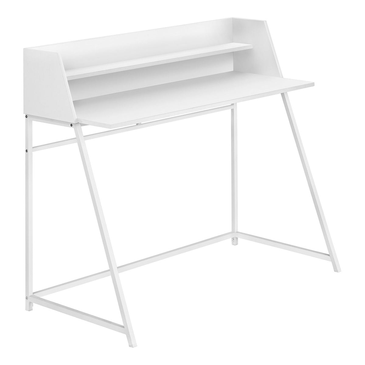 Computer Desk For Home Office, Laptop, Storage Shelves, Marble Look Contemporary & Modern