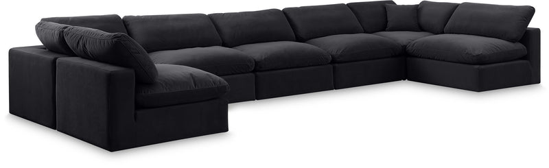 Comfy - 7 Piece Velvet Modular Armless Sectional