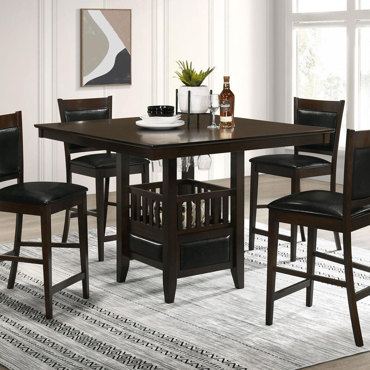 Jaden 5-piece Square Counter Height Dining Set Espresso