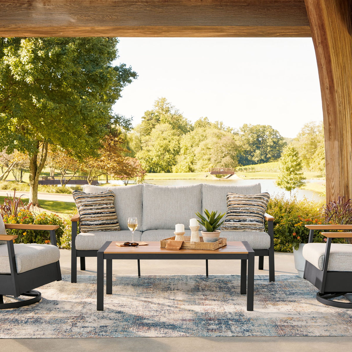 Carmel Highlands - Sofa, Chairs, Table Set (Set of 4) - Dark Brown