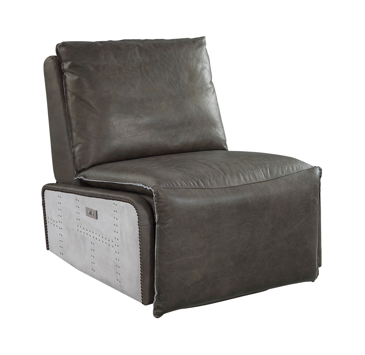 Metier - Power Motion Recliner - Gray / Aluminum