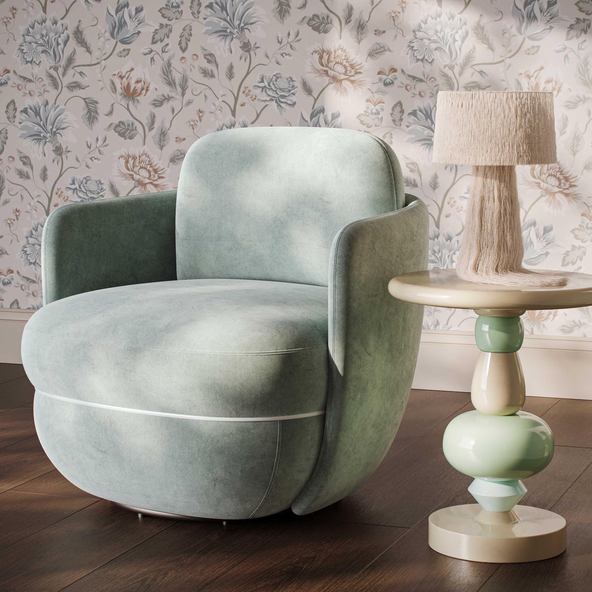 Wolfie - Velvet Swivel Chair